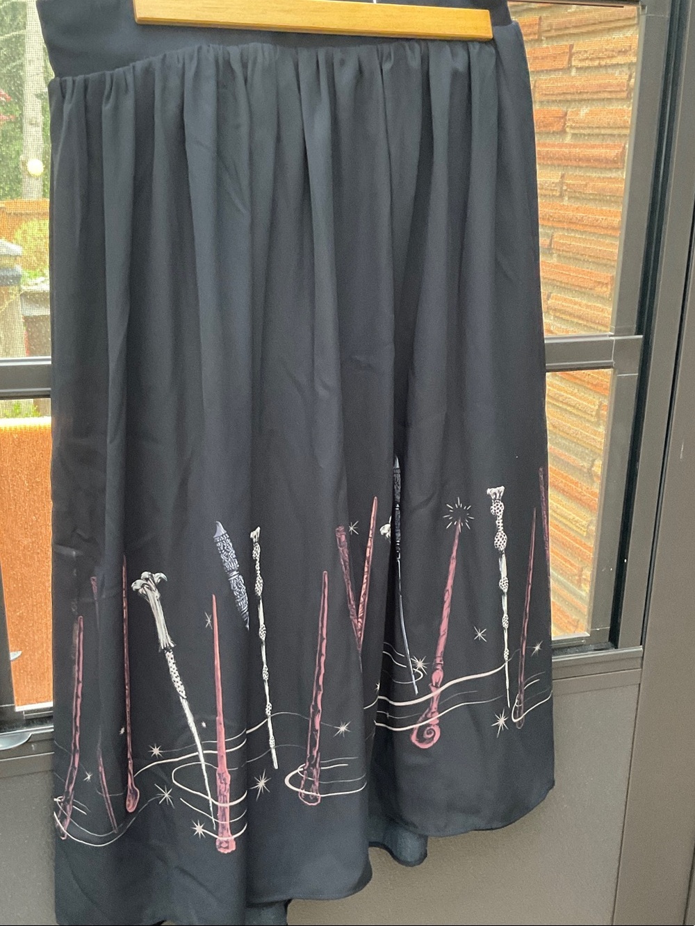 torrid Black Midi Skirt with  Harry Potter Wand Motif